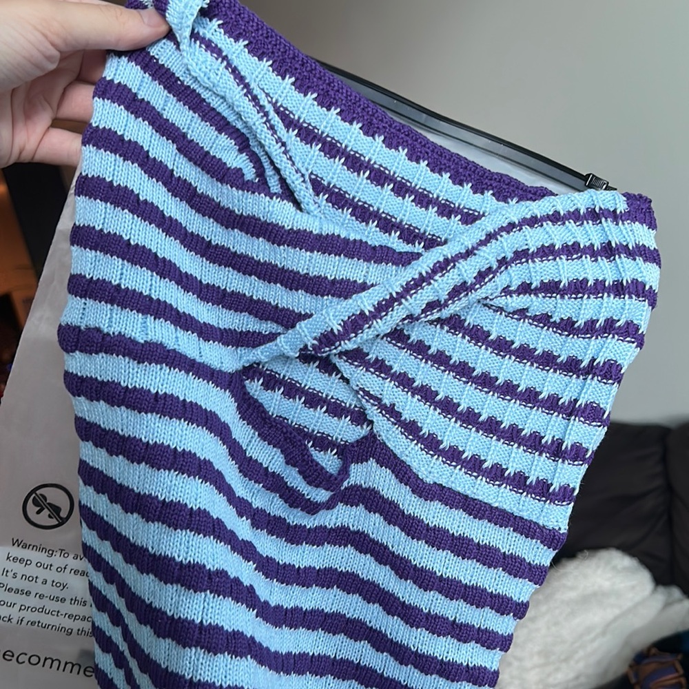 Crochet twist front tube top